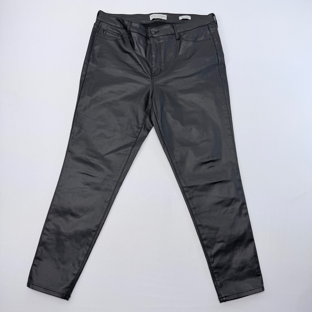 Social Standard by Sanctuary Black Coated Ankle Skinny Faux Leather Pants 14